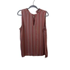 Loft Women's Pink Collared Tank Top Size Large